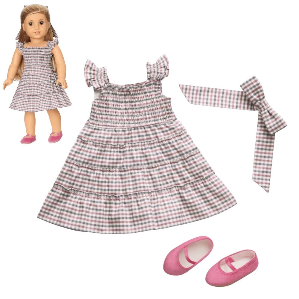 American Girl Samantha Doll Dress Hill House Ellie Nap Velvet Shoes Headband Box